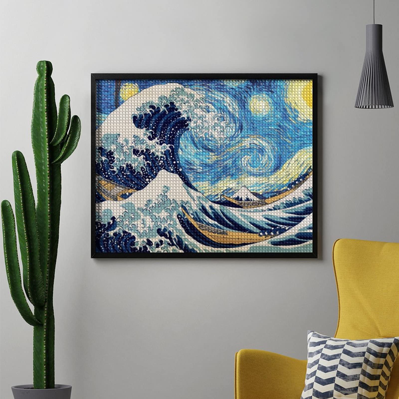 ゴッホの『星月夜』ダイヤモンドアート完成品 ゴッホ 星月夜 ダイヤモンドアート 完成品の通販 by halfway's